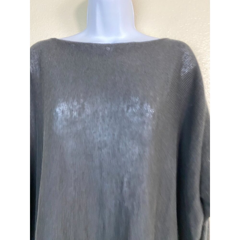 Eskandar Black Knit 100% Linen Knit Sweater One Size Medium Lagenlook Minimalist - Picture 10 of 16